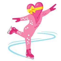 heart with ribbon and ice skate