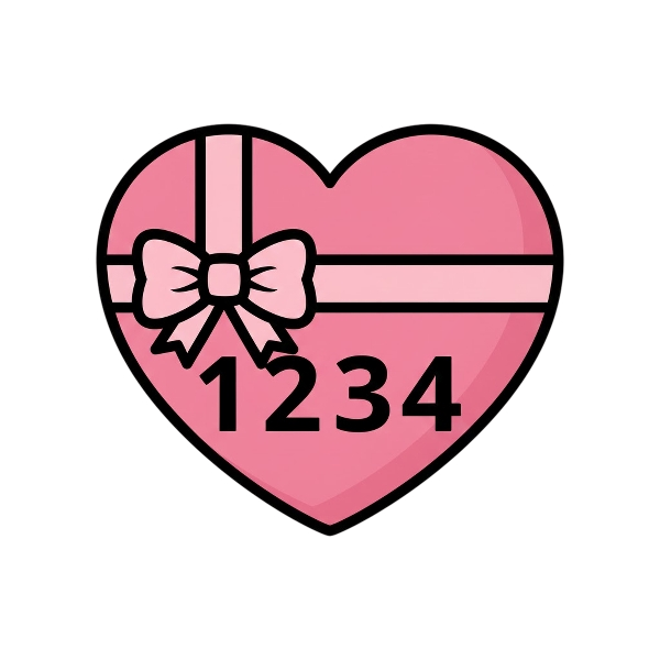 Heart with ribbon and Input numbers