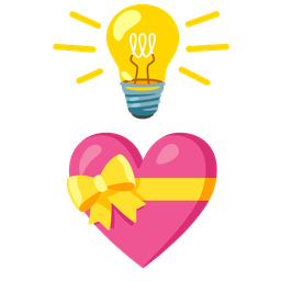 heart with ribbon and light bulb