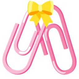 heart with ribbon and linked paperclips