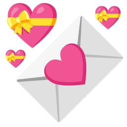 heart with ribbon and love letter