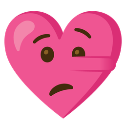 heart with ribbon and lying face