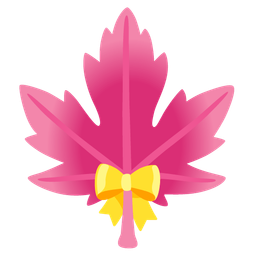 heart with ribbon and maple leaf