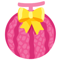 heart with ribbon and melon