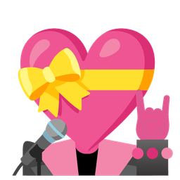 heart with ribbon and microphone