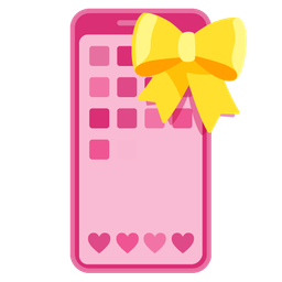 heart with ribbon and mobile phone