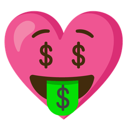 Heart with ribbon and Money-mouth face