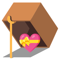 heart with ribbon and mouse trap