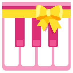 heart with ribbon and musical keyboard