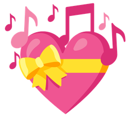 heart with ribbon and musical notes