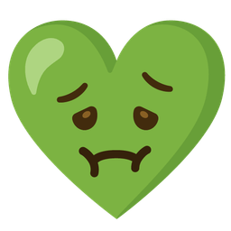 heart with ribbon and nauseated face