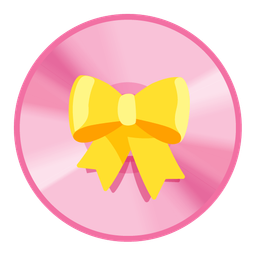 heart with ribbon and optical disk