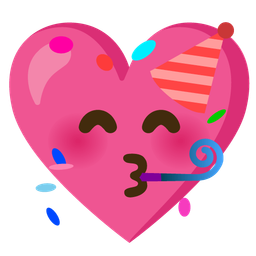 heart with ribbon and partying face