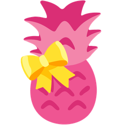 heart with ribbon and pineapple