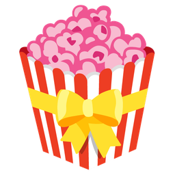 heart with ribbon and popcorn