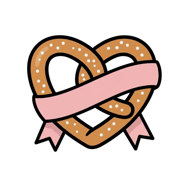 Heart with ribbon and Pretzel