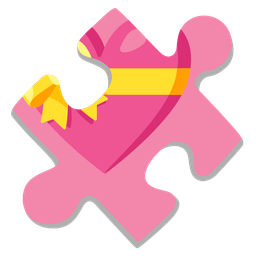 heart with ribbon and puzzle piece
