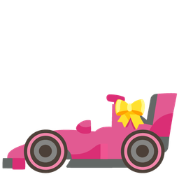 heart with ribbon and racing car
