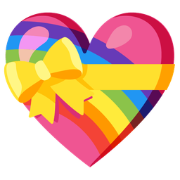 heart with ribbon and rainbow