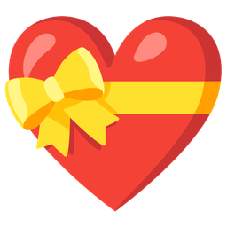 heart with ribbon and red heart