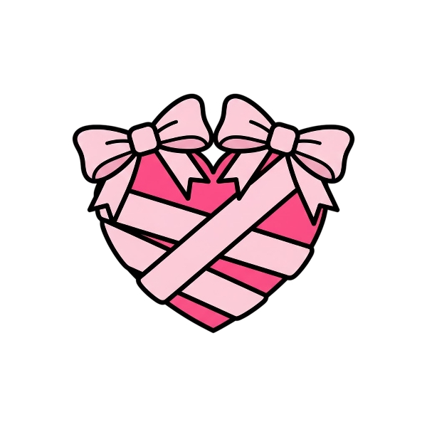 Heart with ribbon and Ribbon