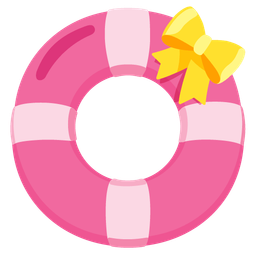 heart with ribbon and ring buoy