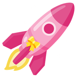 heart with ribbon and rocket