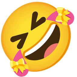 Heart with ribbon and Rolling on the floor laughing