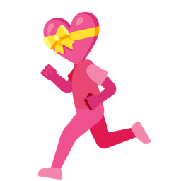 heart with ribbon and running shoe