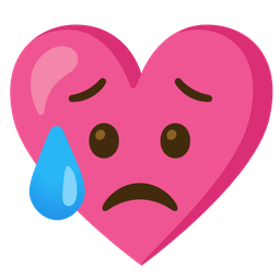 heart with ribbon and sad but relieved face