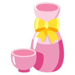 heart with ribbon and sake