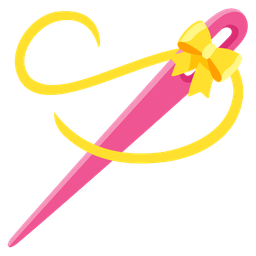 heart with ribbon and sewing needle