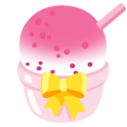 heart with ribbon and shaved ice