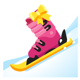 heart with ribbon and skis