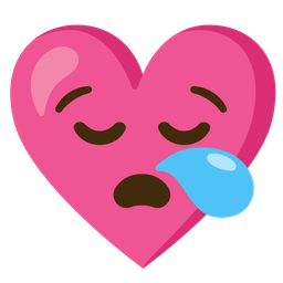 heart with ribbon and sleepy face