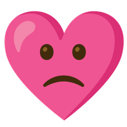 heart with ribbon and slightly frowning face