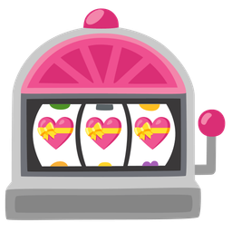 heart with ribbon and slot machine
