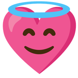 Heart with ribbon and Smiling face with halo