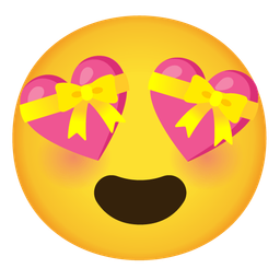 Heart with ribbon and Smiling face with heart-eyes