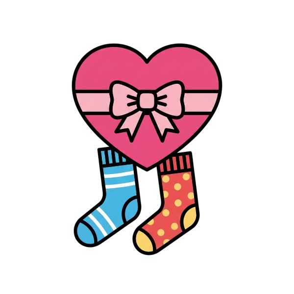 Heart with ribbon and Socks