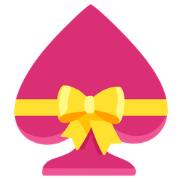 heart with ribbon and spade suit