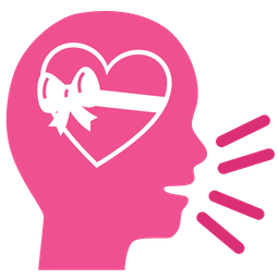 Heart with ribbon and Speaking head