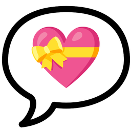 heart with ribbon and speech balloon