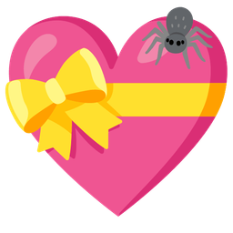 heart with ribbon and spider