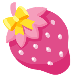 heart with ribbon and strawberry