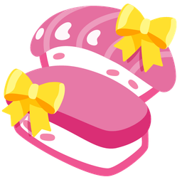 heart with ribbon and sushi