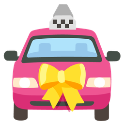heart with ribbon and taxi
