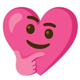 heart with ribbon and thinking face