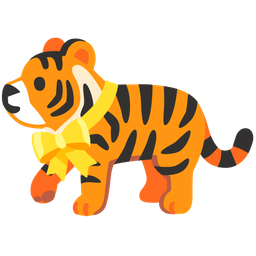 Heart with ribbon and Tiger face