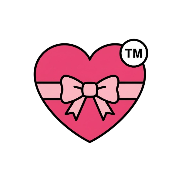 Heart with ribbon and Trade mark